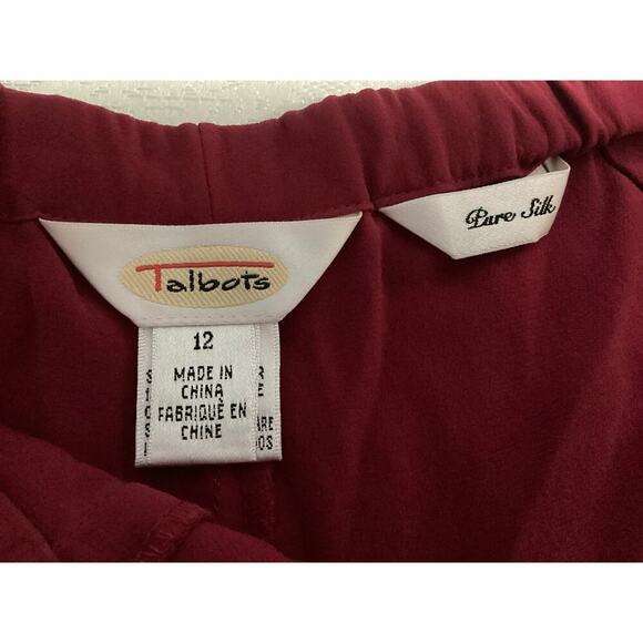Vtg Talbots Red 100% Pure Silk Business Casual Dress Pants Sz 12 - Picture 6 of 10